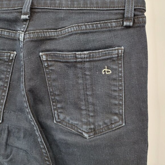 Rag & Bone Women Black Justine 10" High Rise Skinny Frayed Hem Jeans Size 26 - Picture 7 of 14